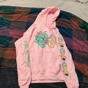 Limited Edition RARE Rick & Morty Pink Pullover Hoodie - Never Worn, Size Medium